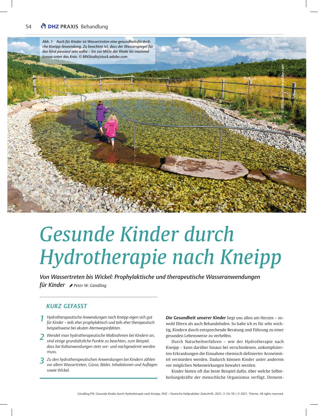 Vorschauseite 1: Gesunde Kinder durch Hydrotherapie nach Kneipp