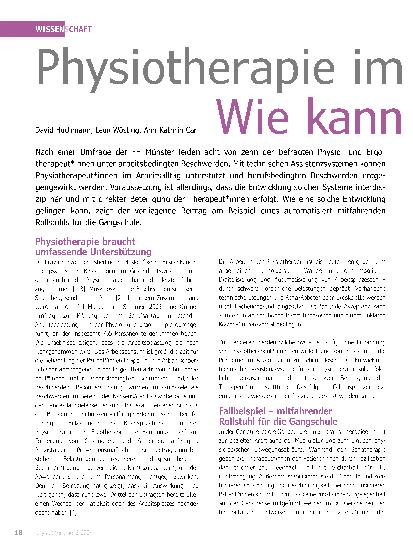 Vorschauseite 1: Physiotherapie im Wandel: Wie kann Technik helfen?