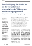 Vorschauseite 1: Berücksichtigung des Kontextes bei der Evaluation und Interpretation der Wirkung von neuen Versorgungsformen. Plädoyer für eine kontextbezogene Versorgungsforschung.
