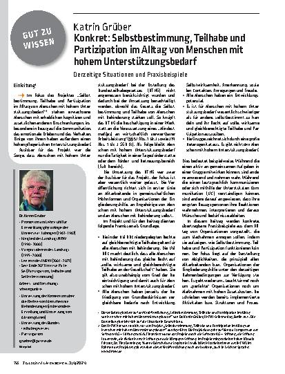 Vorschauseite 1: Korrekt: Selbstbestimmung, Teilhabe und Partizipation im Alltag von Menschen mit hohem Unterstützungsbedarf