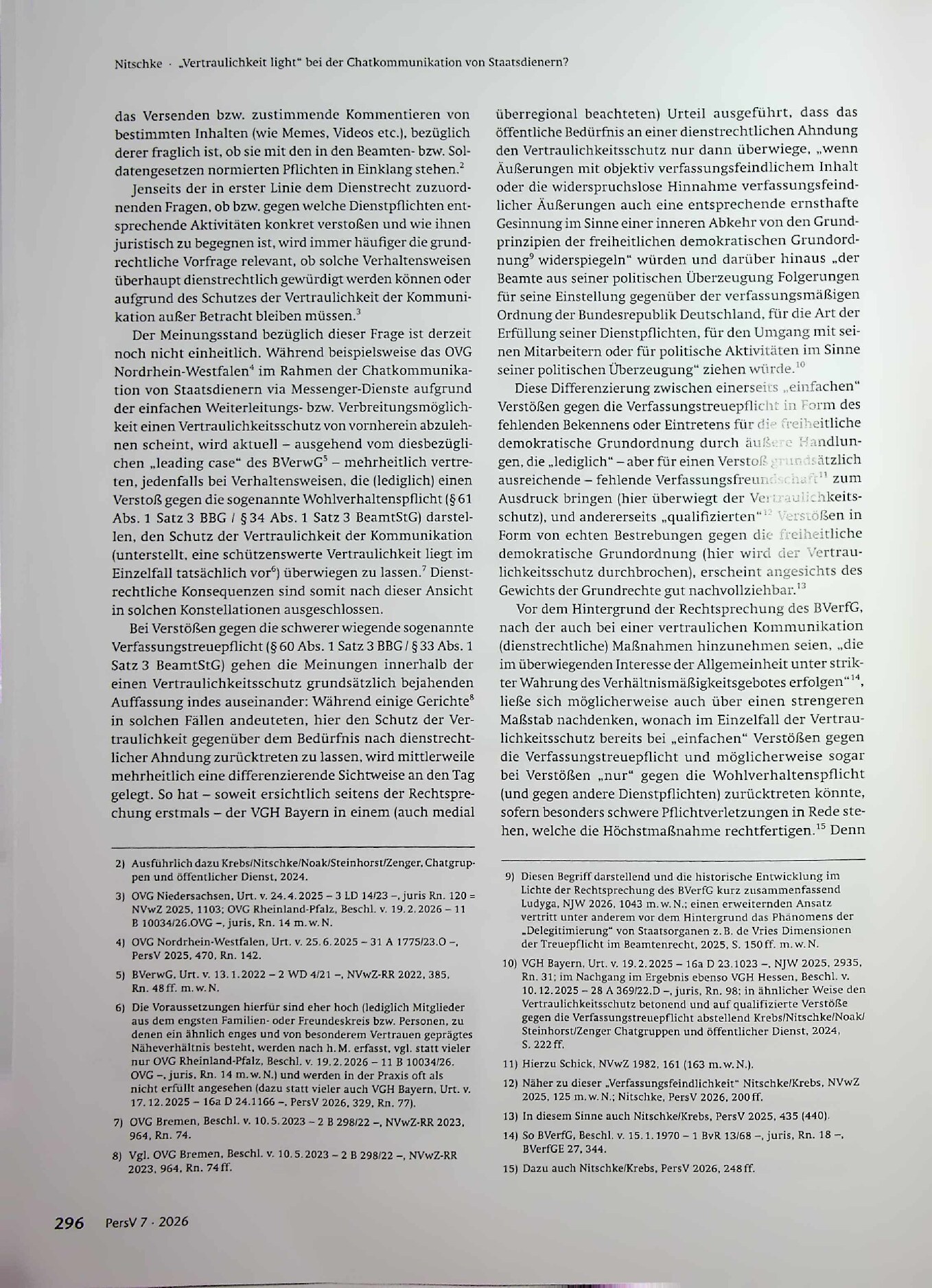 Vorschauseite 2: „Vertraulichkeit light“ bei der Chatkommunikation von Staatsdienern?