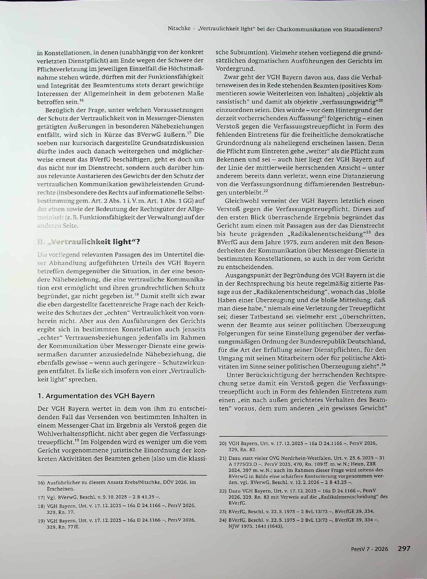 Vorschauseite 3: „Vertraulichkeit light“ bei der Chatkommunikation von Staatsdienern?