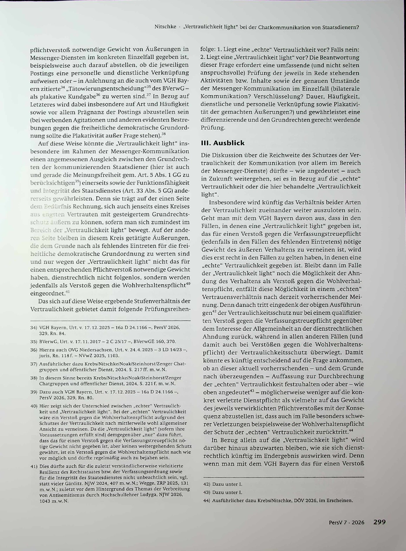 Vorschauseite 5: „Vertraulichkeit light“ bei der Chatkommunikation von Staatsdienern?