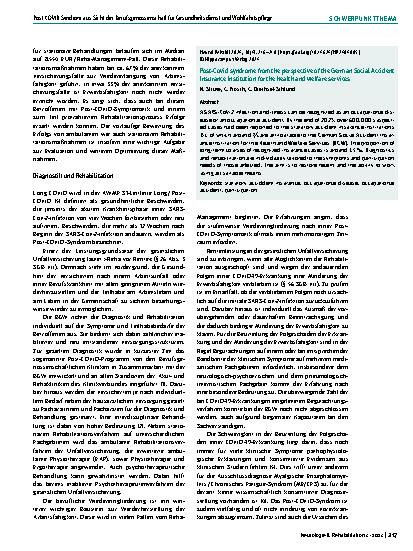 Vorschauseite 2: Post-COVID-Syndrom aus Sicht der Berufsgenossenschaft für Gesundheitsdienst und Wohlfahrtspflege