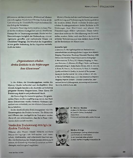 Vorschauseite 5: Mit „Mystery Checks“ die Qualität sozialer Dienstleistungen verbessern
