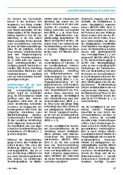 Vorschauseite 6: Struktureller Flickenteppich der Berufsfelder und LehrerInnenqualifizierung in den Gesundheitsberufen: Eine Dokumentenanalyse am Beispiel von NRW