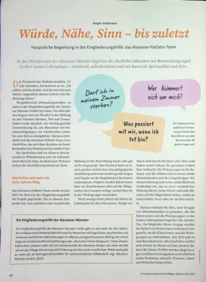 Vorschauseite 1: Würde, Nähe, Sinn - bis zuletzt Hospizliche Begleitung in der Eingliederungshilfe: das Alexianer-Palliativ-Team