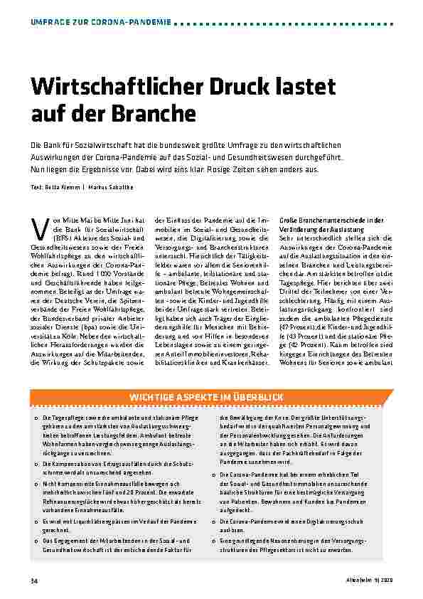 Vorschauseite 1: Wirtschaftlicher Druck lastet auf der Branche.