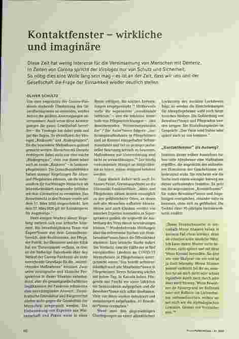 Vorschauseite 1: Kontaktfenster - wirkliche und imaginäre
