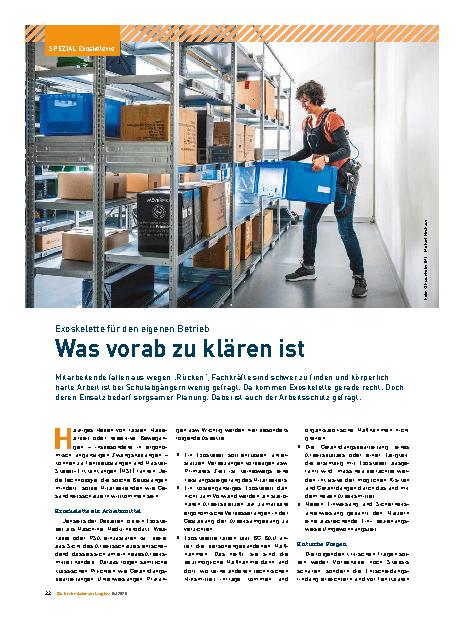 Vorschauseite 1: Exoskelette für den eigenen Betrieb Was vorab zu klären ist