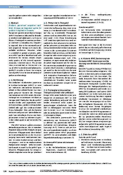 Vorschauseite 2: Ambulante parenterale Antibiotikatherapie in der Pädiatrie: eine wichtige Option für Kinderkliniken in Deutschland