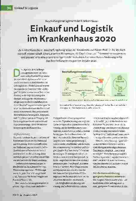 Vorschauseite 1: Beschaffungsmanagement der Krankenhäuser: Einkauf und Logistik im Krankenhaus 2020