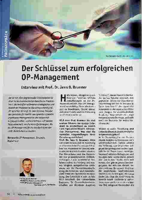 Vorschauseite 1: Der Schlüssel zum erfolgreichen OP-Management
