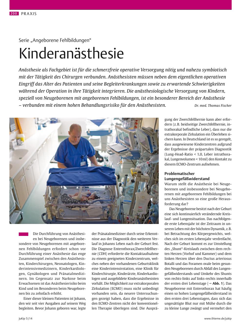 Vorschauseite 1: Kinderanästhesie