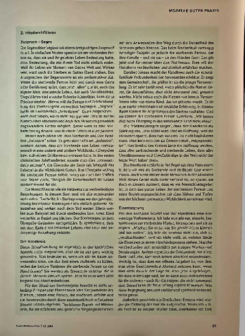 Vorschauseite 2: Ein Zeichen des Friedens: Das Ritual des Sterbesegens