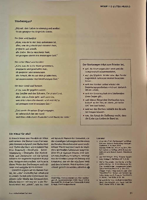 Vorschauseite 4: Ein Zeichen des Friedens: Das Ritual des Sterbesegens