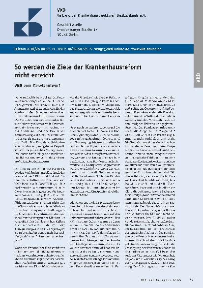 Vorschauseite 1: So werden die Ziele der Krankenhausreform nicht erreicht.