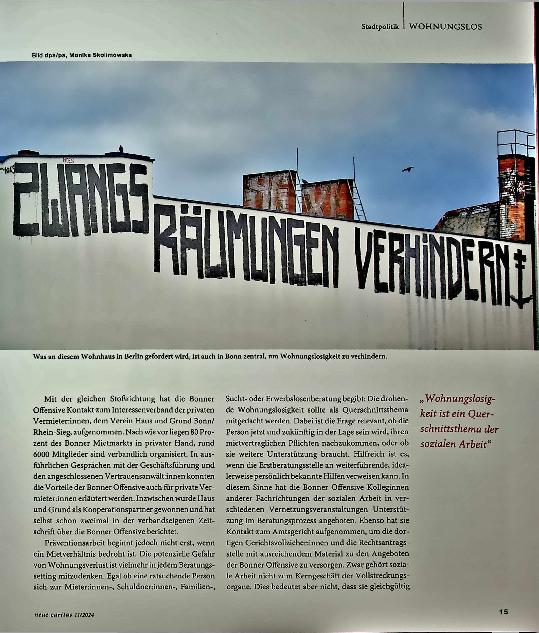 Vorschauseite 2: So will Bonn die Wohnungslosigkeit überwinden.