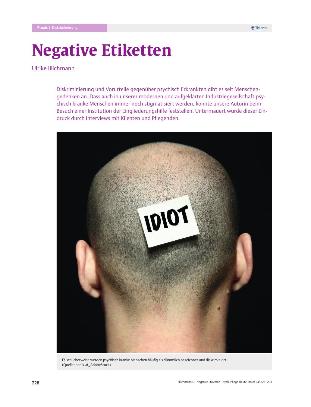 Vorschauseite 1: Negative Etiketten
