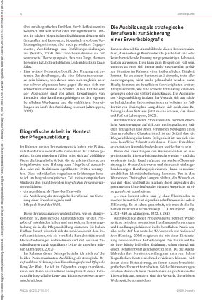 Vorschauseite 2: Eine berufliche Identität entwickeln Biografische Lernund Bildungsprozesse während der Pflegeausbildung