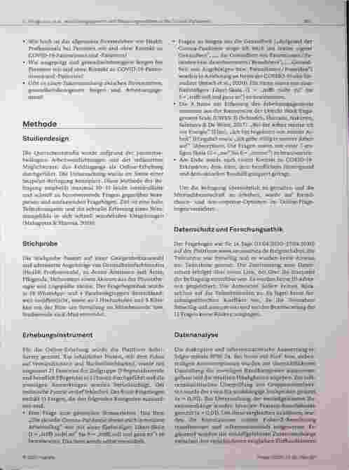 Vorschauseite 3: Arbeitsengagement und Belastungserleben von Health Professionals in Zeiten der Corona-Pandemie: Eine Querschnittstudie
