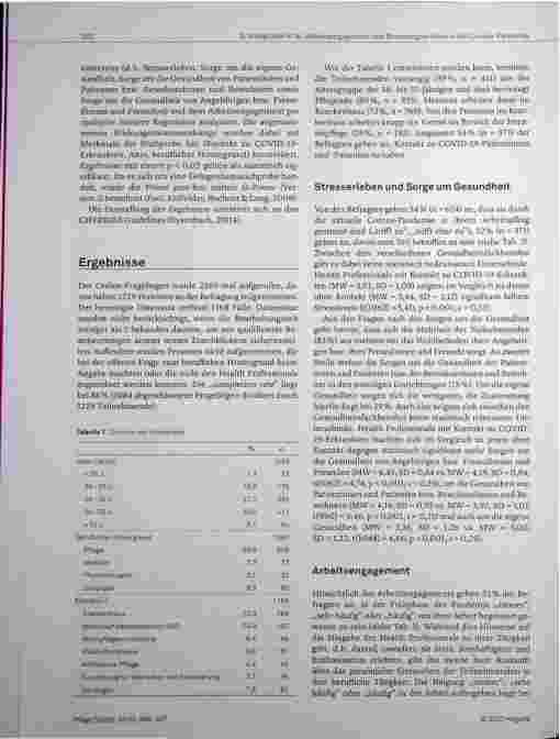 Vorschauseite 4: Arbeitsengagement und Belastungserleben von Health Professionals in Zeiten der Corona-Pandemie: Eine Querschnittstudie