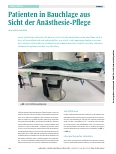Vorschauseite 1: Patienten in Bauchlage aus Sicht der Anästhesie-Pflege