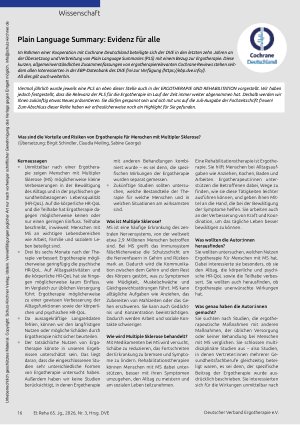 Vorschauseite 1: Plain Language Summary: Evidenz für alle