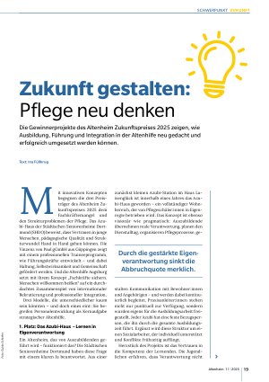 Vorschauseite 1: Zukunft gestalten: Pflege neu denken