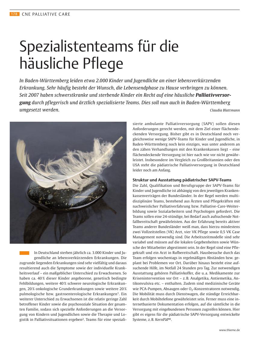 Vorschauseite 1: Spezialistenteams für die häusliche Pflege