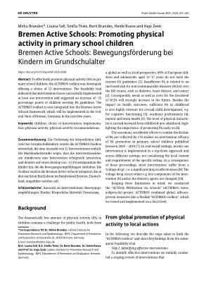 Vorschauseite 1: Bremen Active Schools: Bewegungsförderung bei Kindern im Grundschulalter