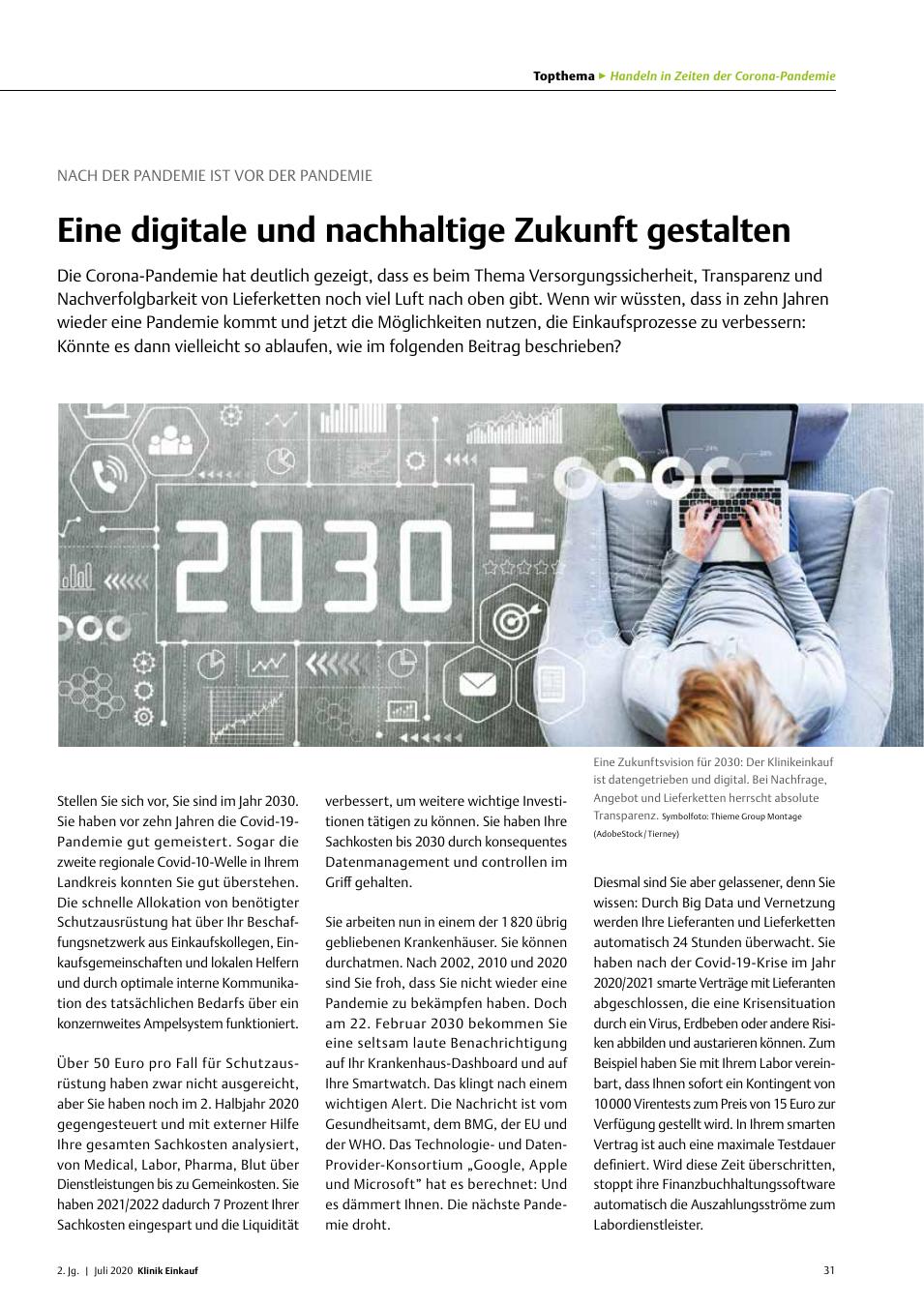 Vorschauseite 1: Nach der Pandemie ist vor der Pandemie: Eine digitale und nachhaltige Zukunft gestalten