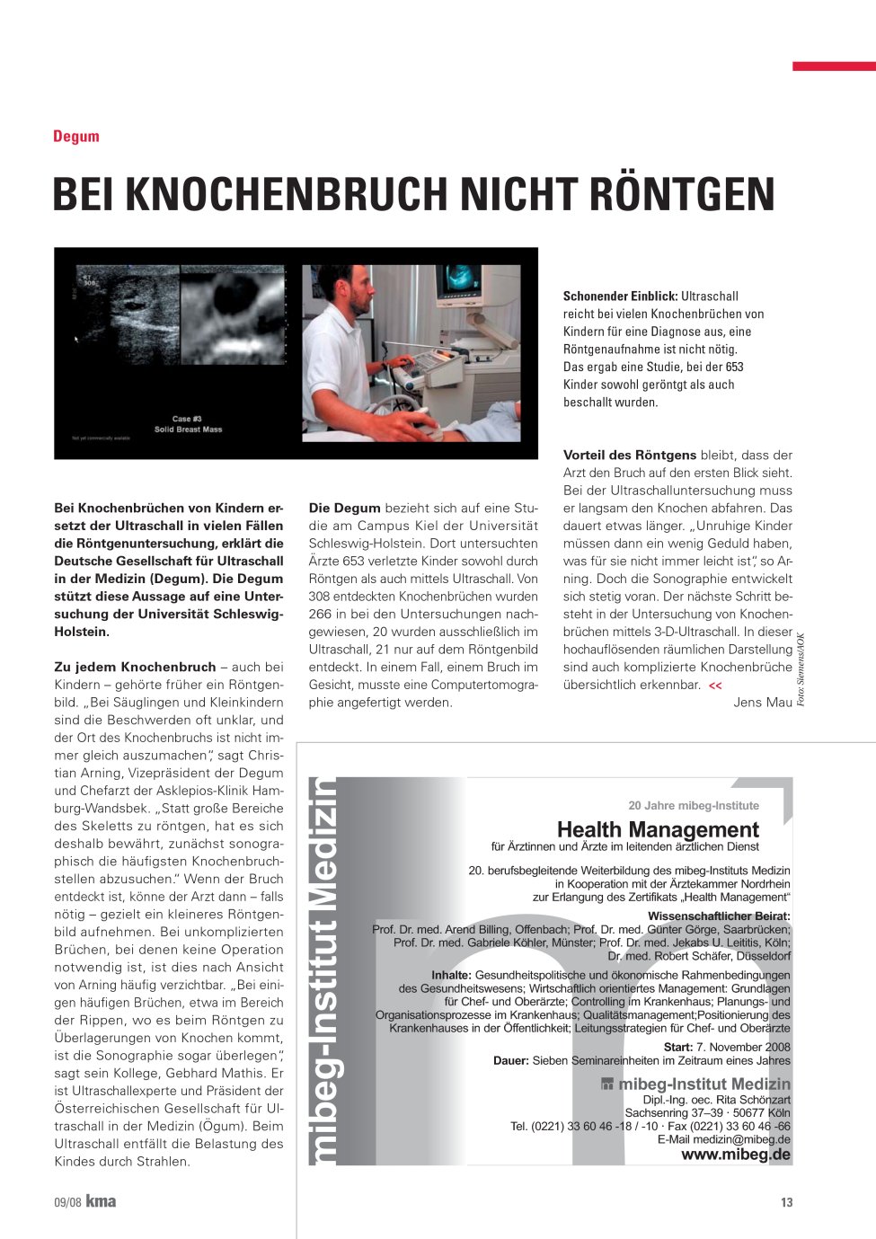 Vorschauseite 1: Bei Knochenbruch nicht röntgen