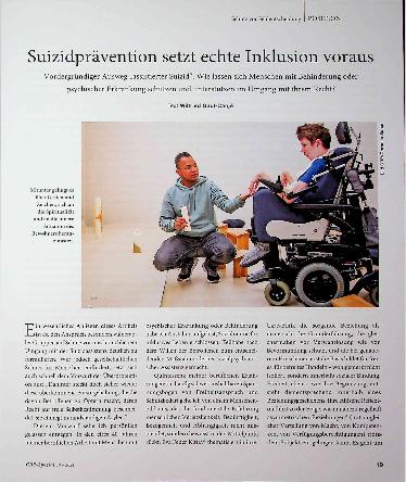 Vorschauseite 1: Suizidprävention setzt echte Inklusion voraus.