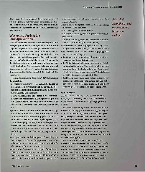 Vorschauseite 5: Suizidprävention setzt echte Inklusion voraus.