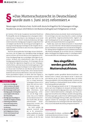 Vorschauseite 1: »Das Mutterschutzrecht in Deutschland wurde zum 1. Juni 2025 reformiert. «