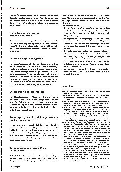 Vorschauseite 5: Stolzmomente in der professionellen Pflege: Stolz im Pflegealltag bewusst erleben und sichtbar machen.
