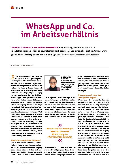 Vorschauseite 1: WhatsApp und Co. im Arbeitsverhältnis
