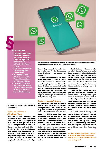 Vorschauseite 2: WhatsApp und Co. im Arbeitsverhältnis