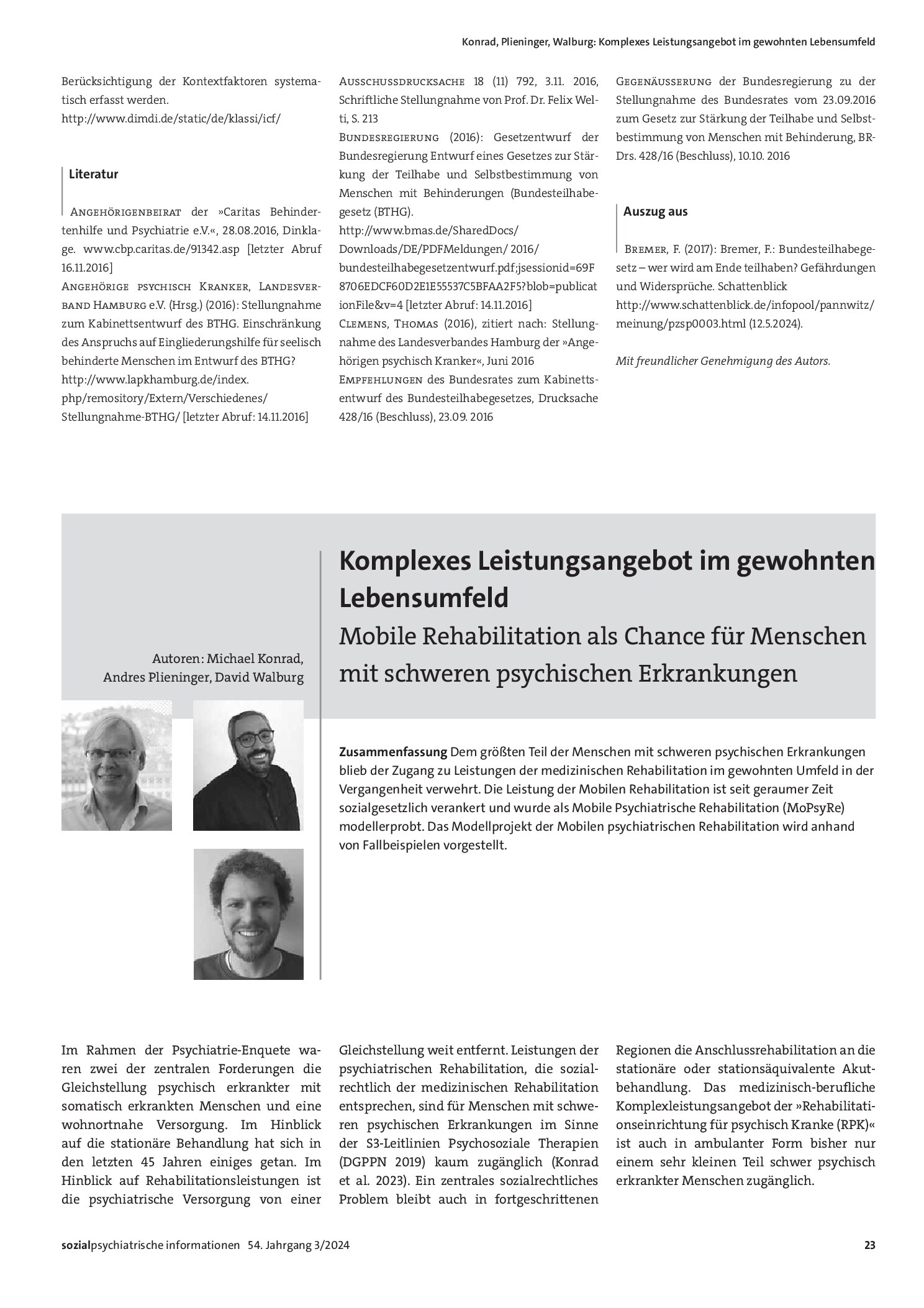 Vorschauseite 1: Komplexes Leistungsangebot im gewohnten Lebensumfeld. Mobile Rehabilitation als Chance für Menschen mit schweren psychischen Erkrankungen