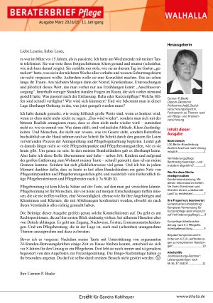 Vorschauseite 1: Beraterbrief Pflege Heft 5-2026