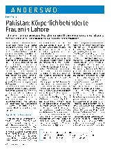 Vorschauseite 1: Pakistan: Körperlich behinderte Frauen in Lahore