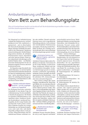 Vorschauseite 2: Ambulantisierung und Bauen Vom Bett zum Behandlungsplatz