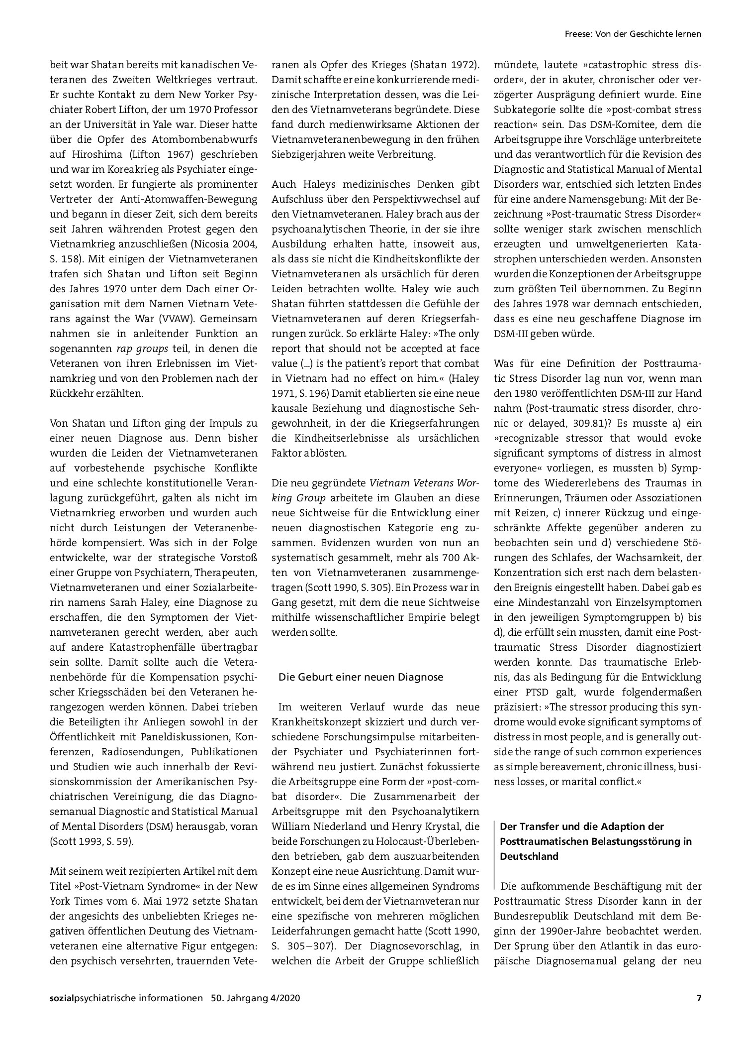 Vorschauseite 2: Von der Geschichte lernen. Zur Historizität und Wandelbarkeit der Posttraumatischen Belastungsstörung und den Implikationen für das Diagnostizieren