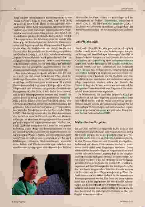 Vorschauseite 2: Verschiedene Generationen im Pflegeund Betreuungsteam: Erste Ergebnisse eines Projekts der Berner Fachhochschule