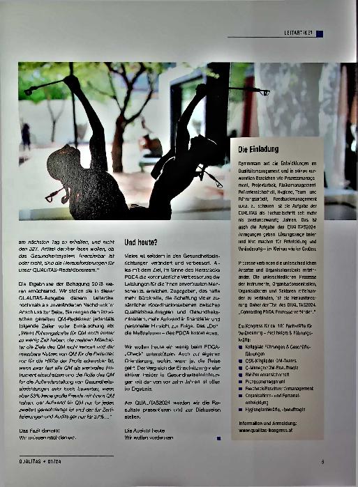 Vorschauseite 2: QUALITÄT2024: Jubiläums-Befragung zum Kongress-Auftakt