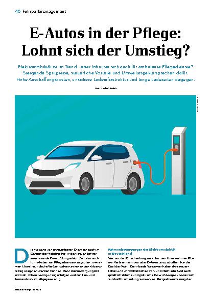 Vorschauseite 1: E-Autos in der Pflege: Lohnt sich der Umstieg?