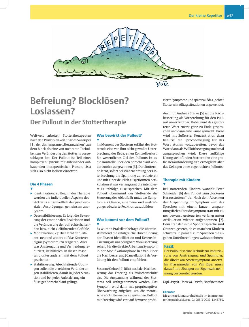 Vorschauseite 1: Befreiung? Blocklösen? Loslassen?