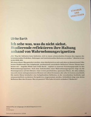 Vorschauseite 2: Ich sehe was, was du nicht siehst. Studierende reflektieren ihre Haltung anhand von Wahrnehmungsvignetten