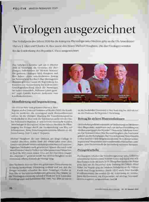 Vorschauseite 1: Virologen ausgezeichnet